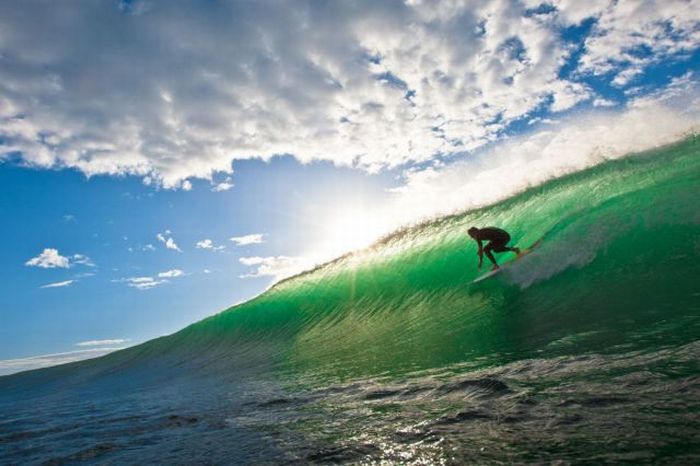 photo surf soleil vague